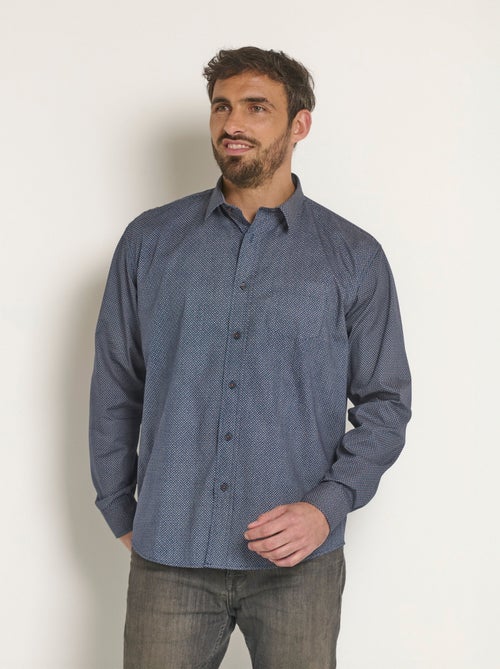 Camisa manga larga microestampado - Afibel - Kiabi