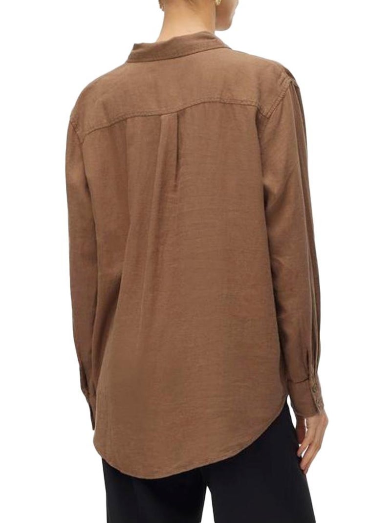 Camisa Manga Larga Vero Moda para Mujer Marrón capuchino - Kiabi