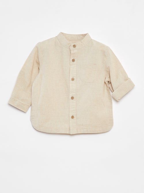 Camisa mao de mezcla de lino - Kiabi
