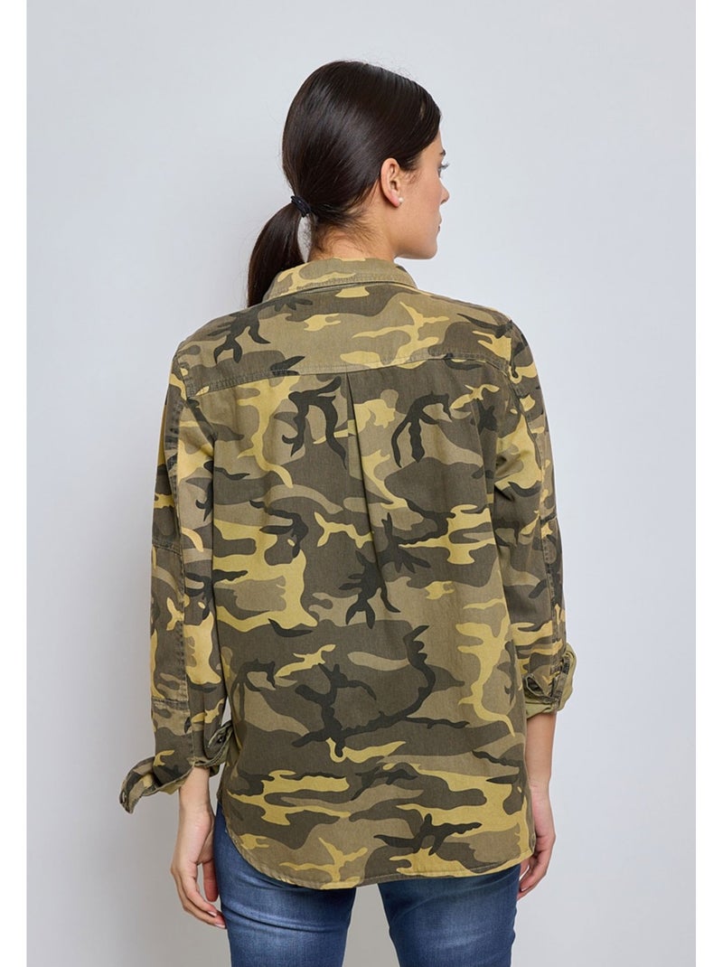 Camisa militar Kebello Caqui - Kiabi