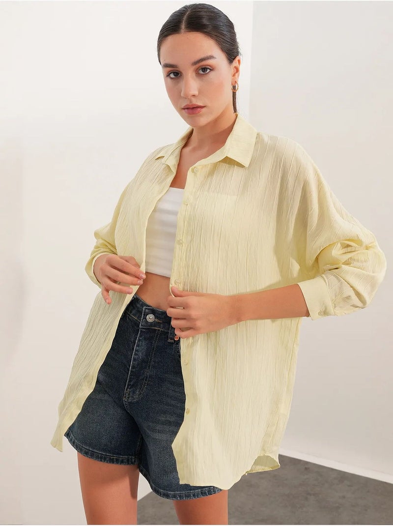 Camisa mujer viscosa nylon bdart Amarillo limón - Kiabi