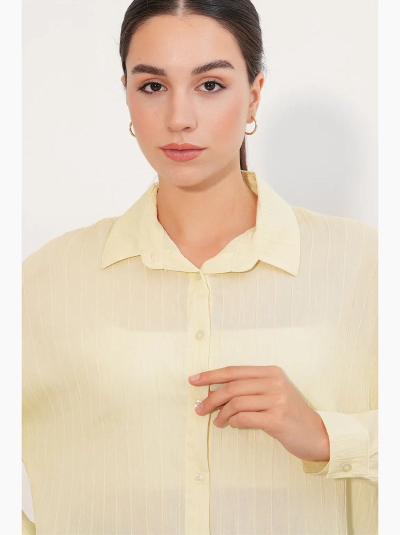 Camisa mujer viscosa nylon bdart Amarillo limón - Kiabi