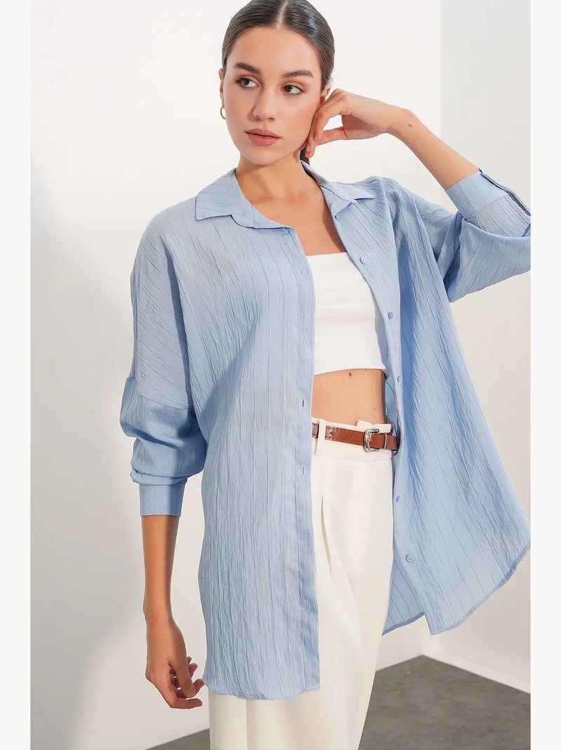 Camisa mujer viscosa nylon bdart Azul cielo - Kiabi