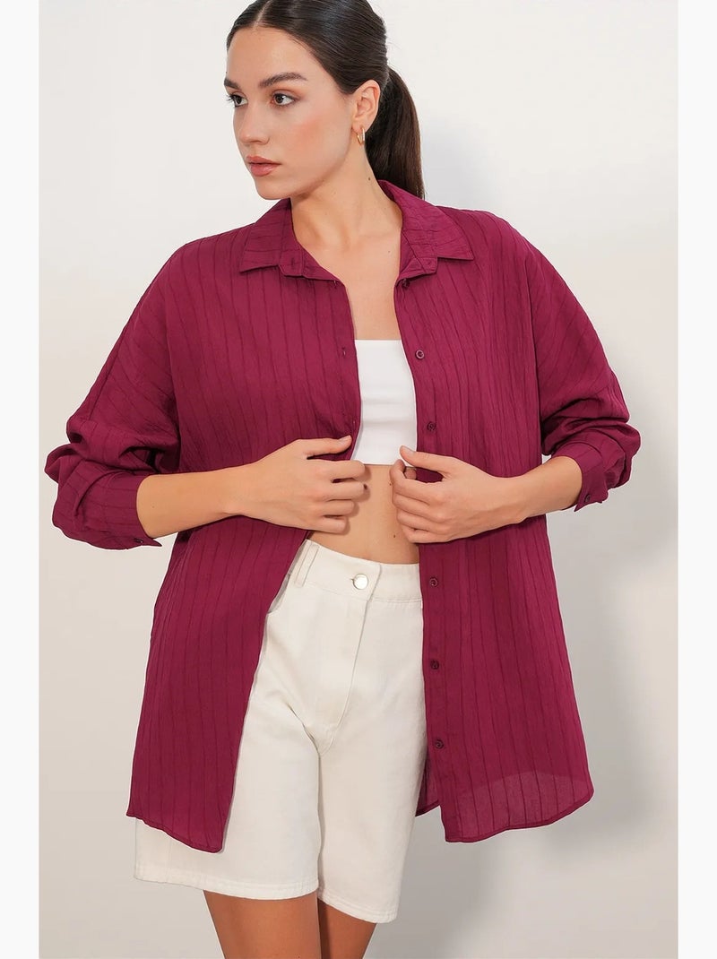 Camisa mujer viscosa nylon bdart Rojo burdeos - Kiabi