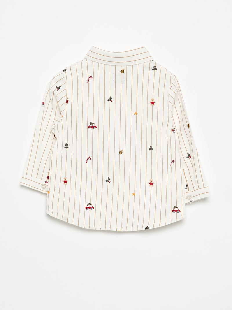 Camisa \'Navidad\' de franela Blanco - Kiabi