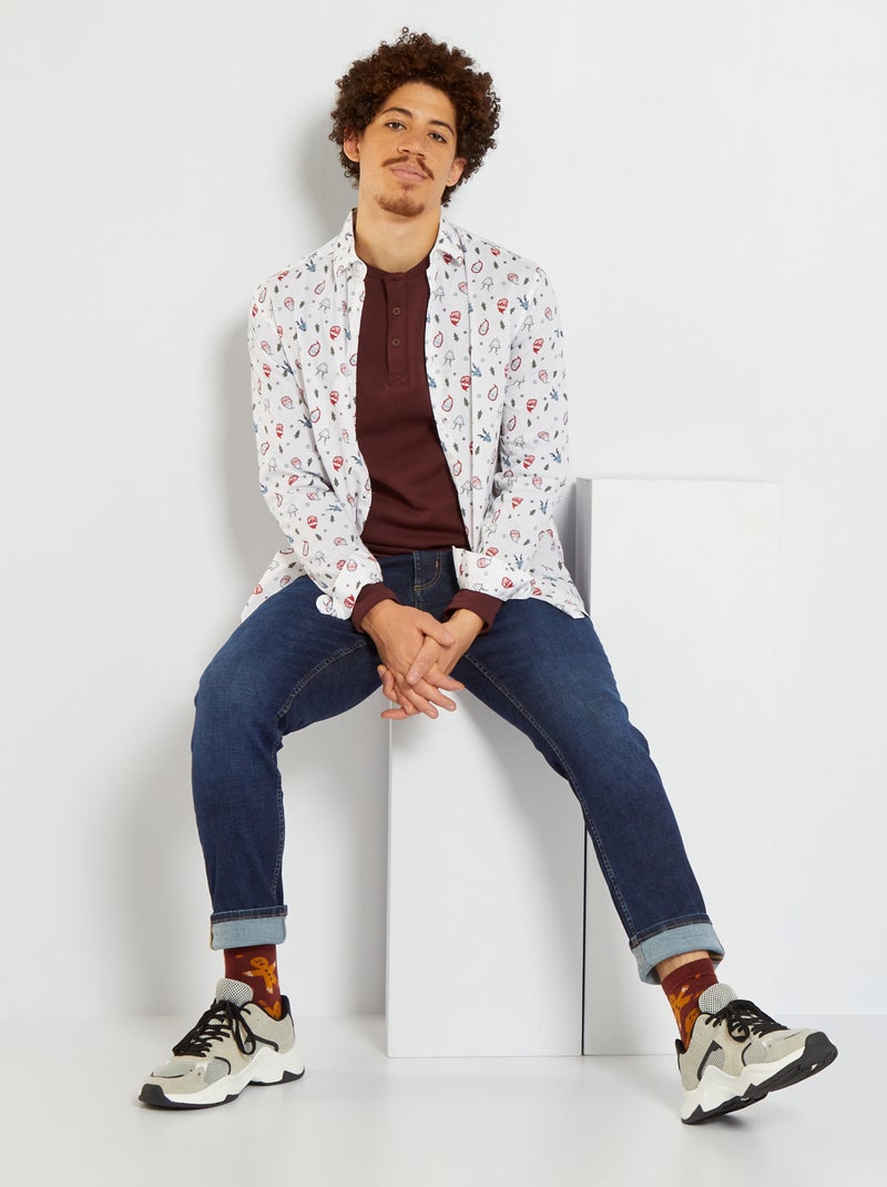 Camisa 'Navidad' de popelina BLANCO - Kiabi