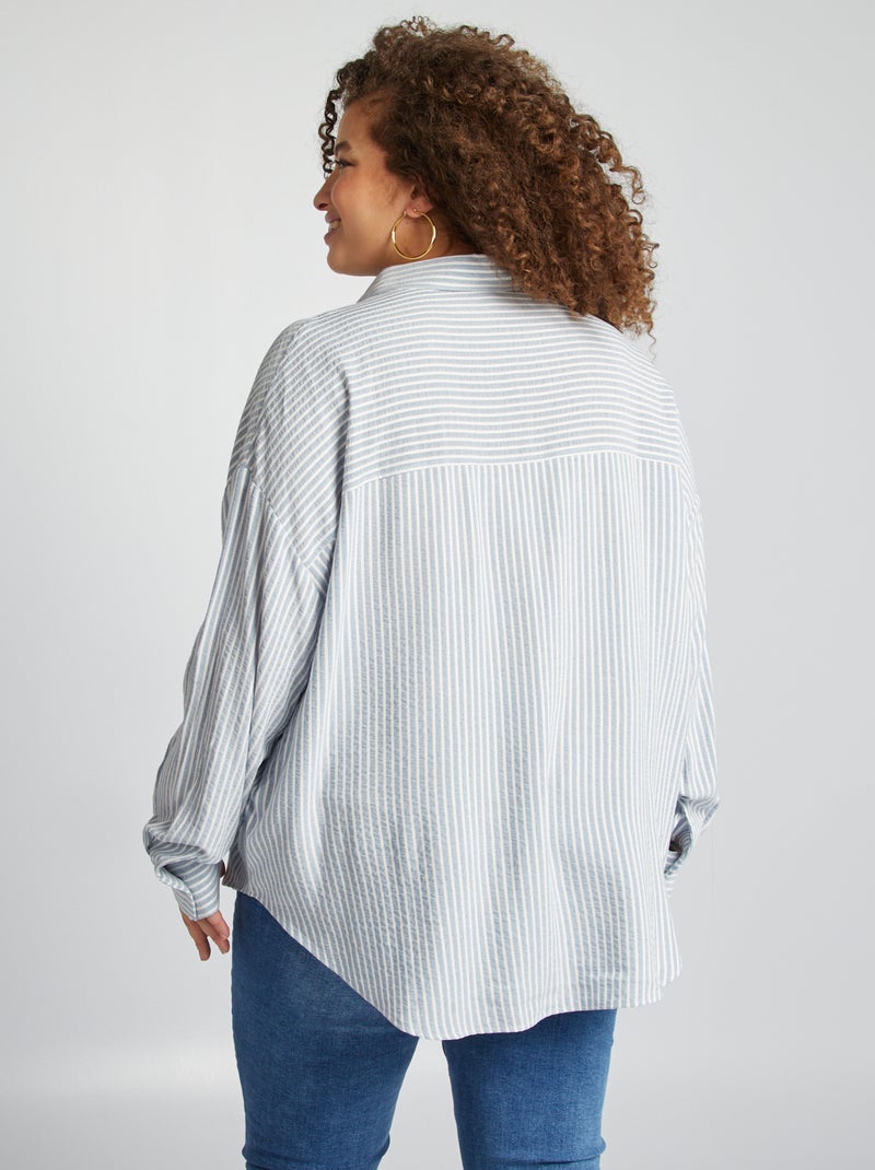 Camisa oversize a rayas AZUL - Kiabi
