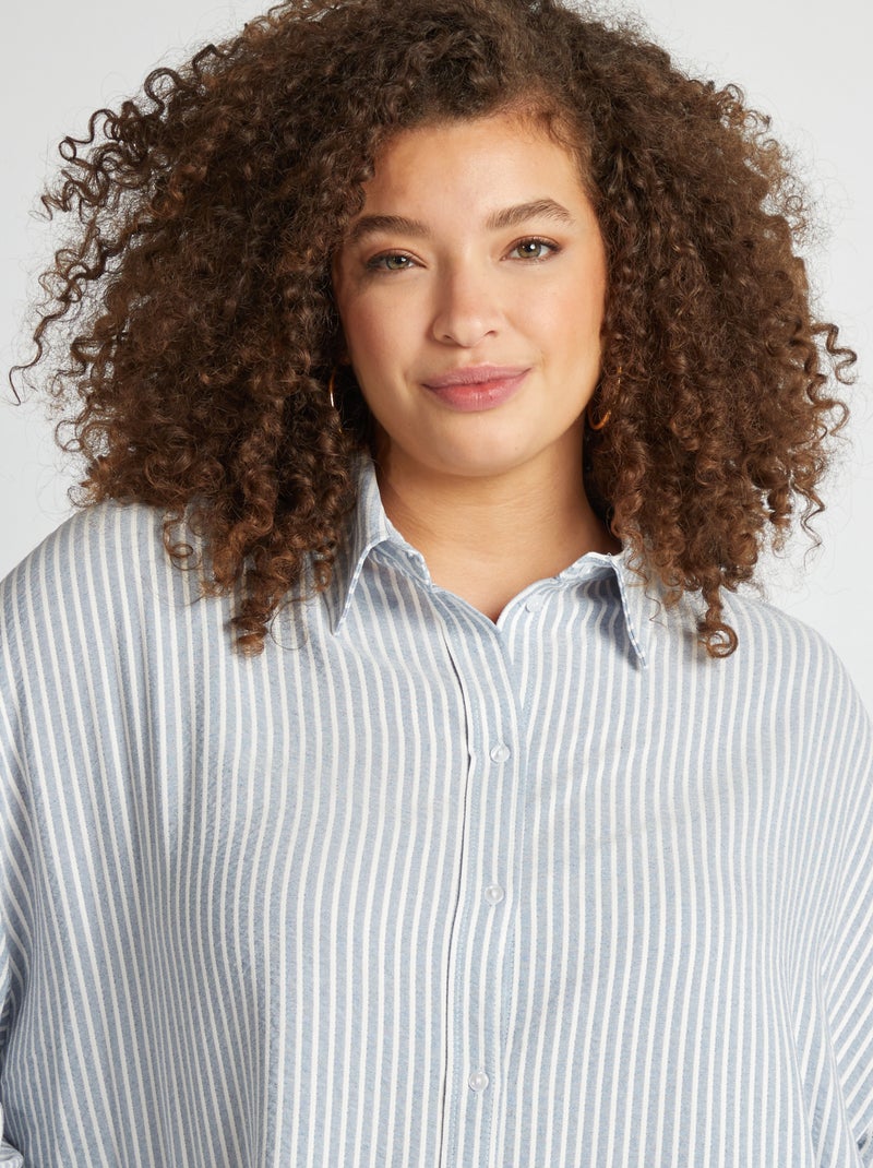 Camisa oversize a rayas AZUL - Kiabi