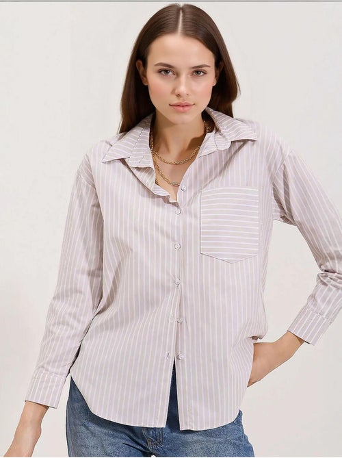 Camisa oversize a rayas bdart - Kiabi Camisa oversize a rayas bdart - Kiabi