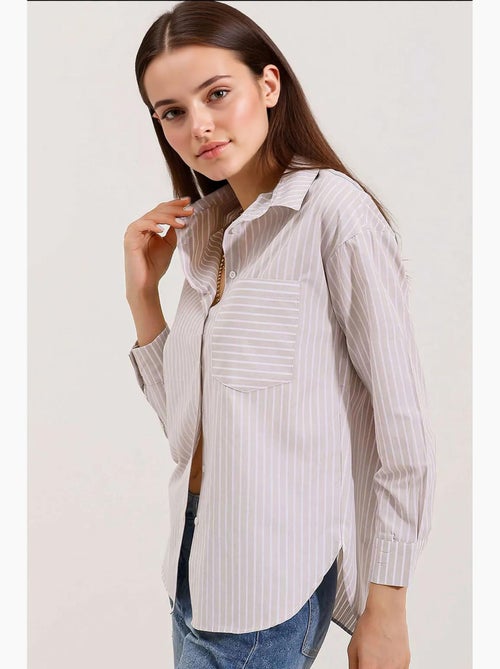 Camisa oversize a rayas bdart - Kiabi Camisa oversize a rayas bdart - Kiabi