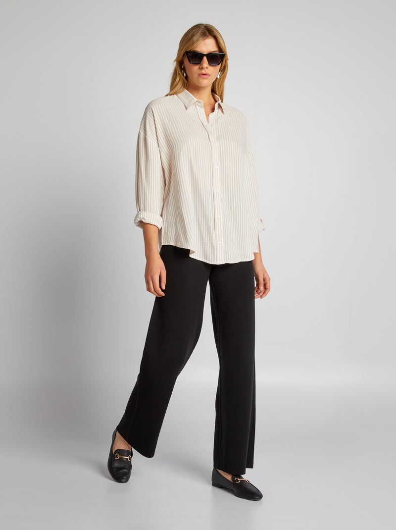 Camisa oversize a rayas BEIGE - Kiabi