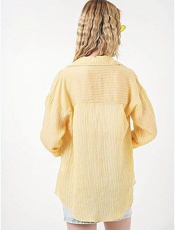 Camisa oversize a rayas con cierre de botones delantero bdart