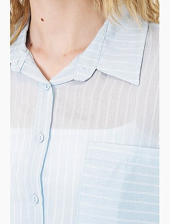 Camisa oversize a rayas con cierre de botones delantero bdart