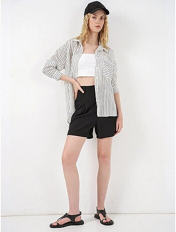 Camisa oversize a rayas con cierre de botones delantero bdart