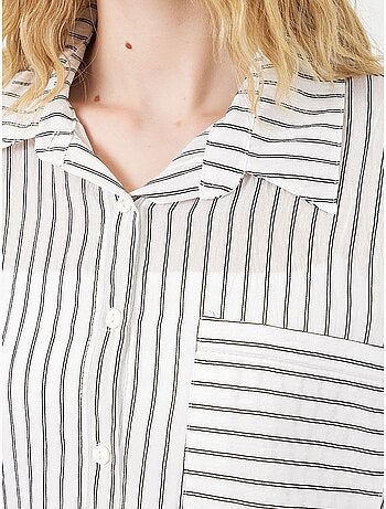 Camisa oversize a rayas con cierre de botones delantero bdart