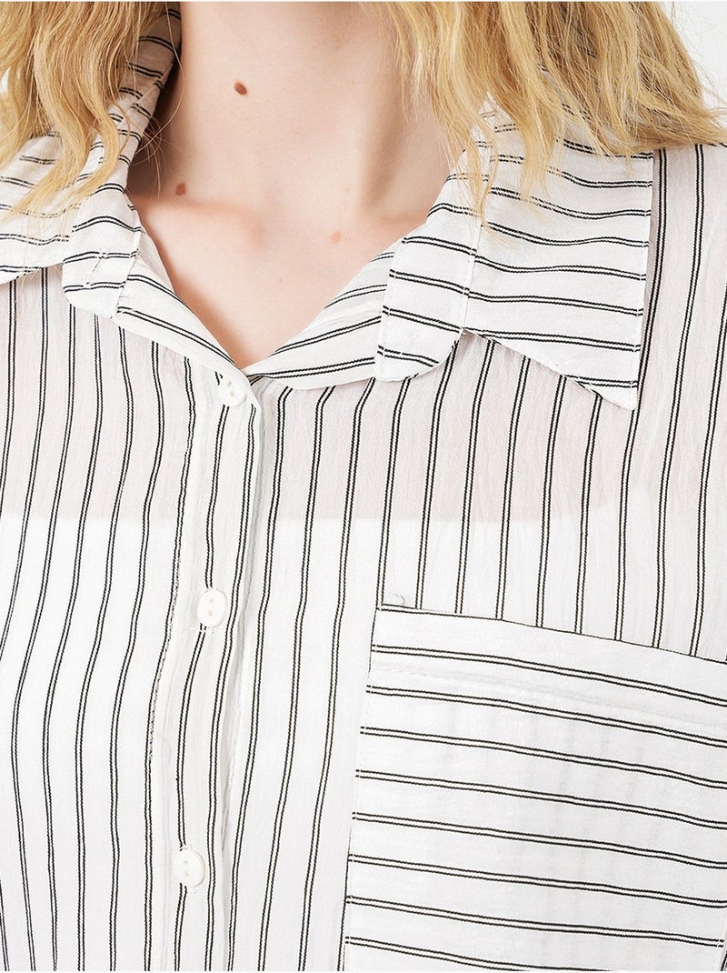 Camisa oversize a rayas con cierre de botones delantero bdart Blanco - Kiabi