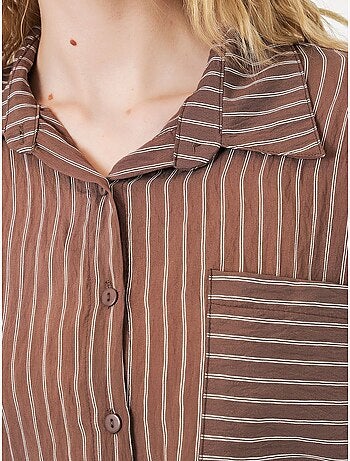 Camisa oversize a rayas con cierre de botones delantero bdart