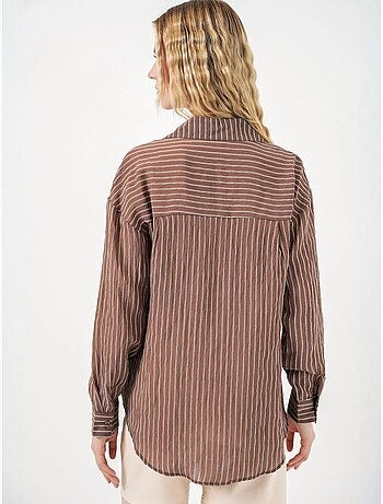 Camisa oversize a rayas con cierre de botones delantero bdart