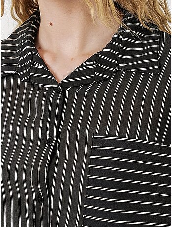 Camisa oversize a rayas con cierre de botones delantero bdart