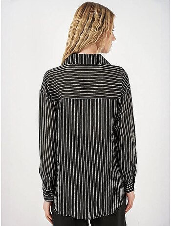 Camisa oversize a rayas con cierre de botones delantero bdart