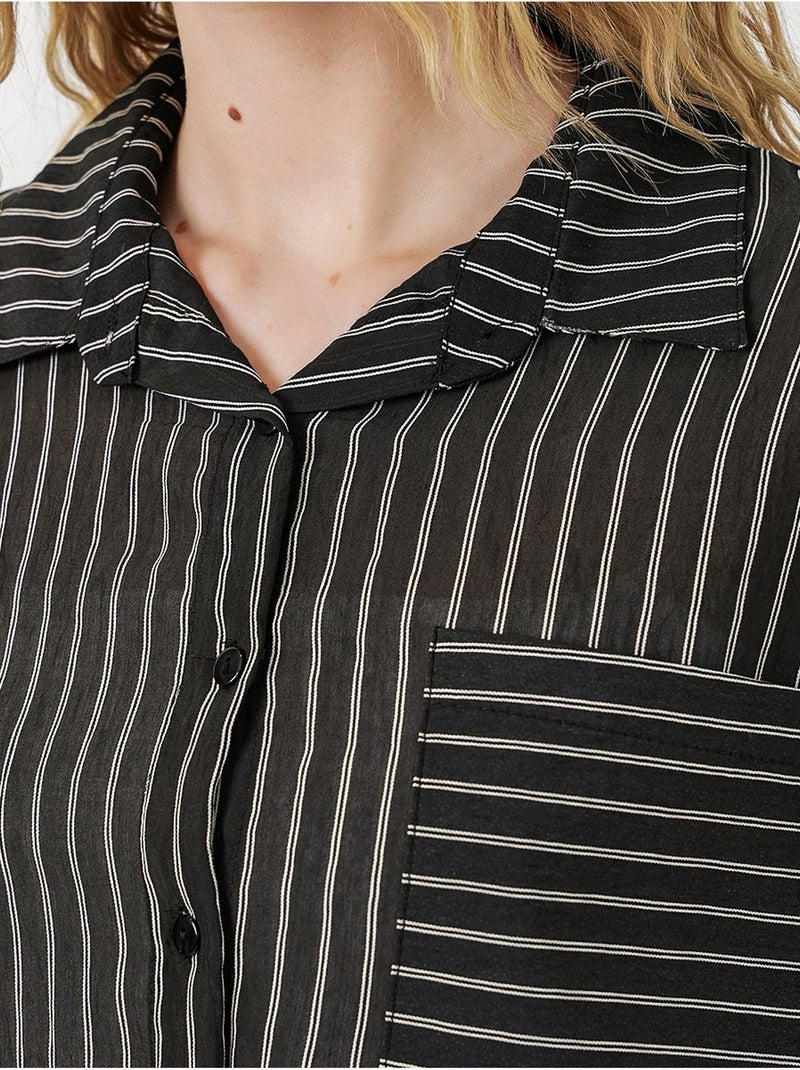 Camisa oversize a rayas con cierre de botones delantero bdart Negro - Kiabi