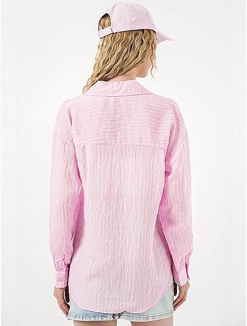 Camisa oversize a rayas con cierre de botones delantero bdart
