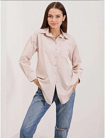 Camisa oversize a rayas con detalle de bolsillo bdart
