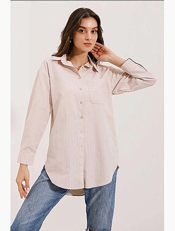 Camisa oversize a rayas con detalle de bolsillo bdart