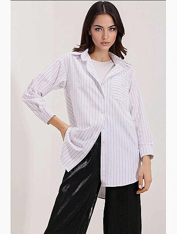 Camisa oversize a rayas con detalle de bolsillo bdart