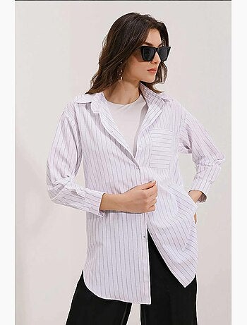 Camisa oversize a rayas con detalle de bolsillo bdart