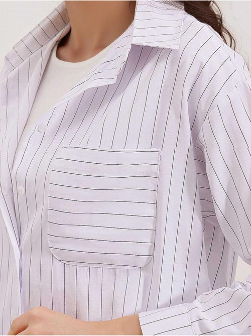 Camisa oversize a rayas con detalle de bolsillo bdart - Kiabi Camisa oversize a rayas con detalle de bolsillo bdart - Kiabi