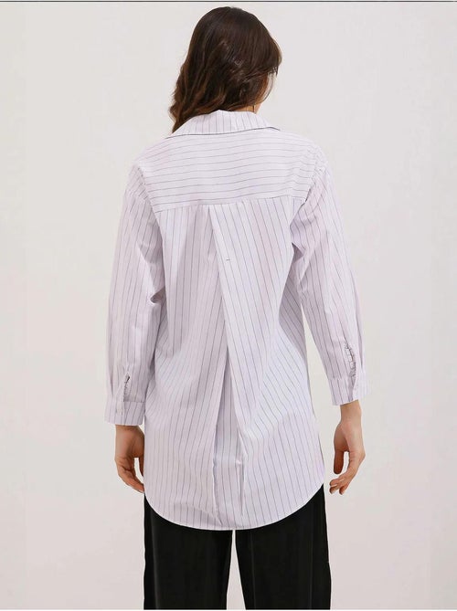 Camisa oversize a rayas con detalle de bolsillo bdart - Kiabi Camisa oversize a rayas con detalle de bolsillo bdart - Kiabi