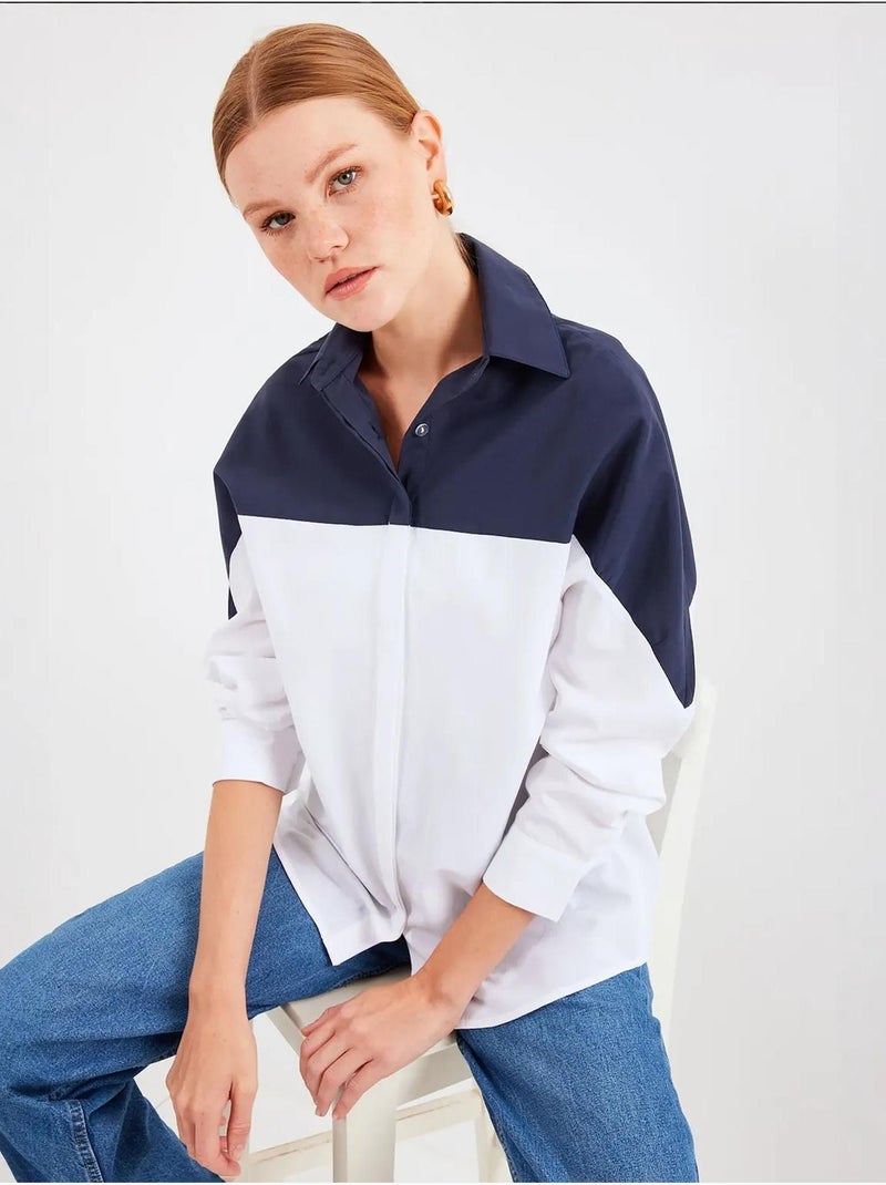 Camisa oversize con bloques de color bdart Azul marino - Kiabi