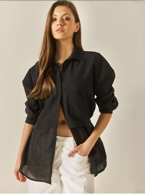 Camisa oversize con detalle de tul y organza lucci - Kiabi