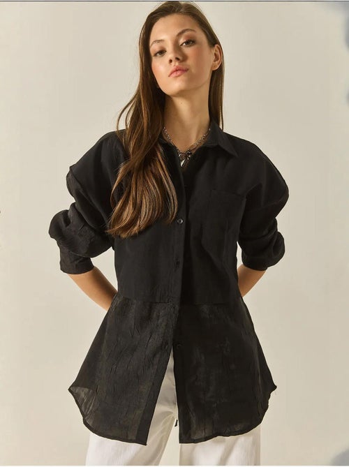 Camisa oversize con detalle de tul y organza lucci - Kiabi
