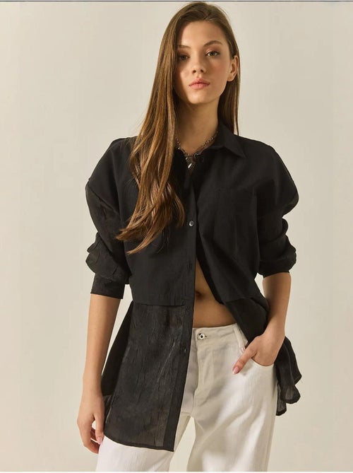 Camisa oversize con detalle de tul y organza lucci - Kiabi