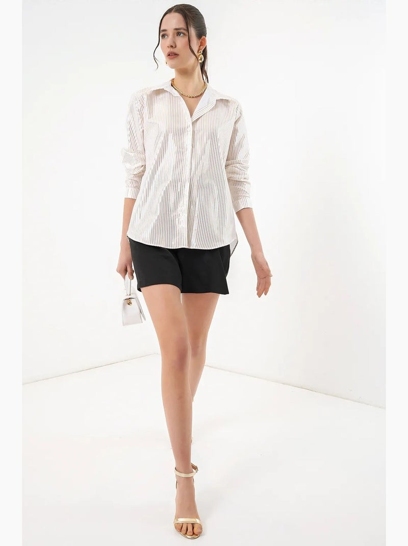 Camisa oversize con estampado abstracto y cierre de botones frontal bdart Crudo - Kiabi