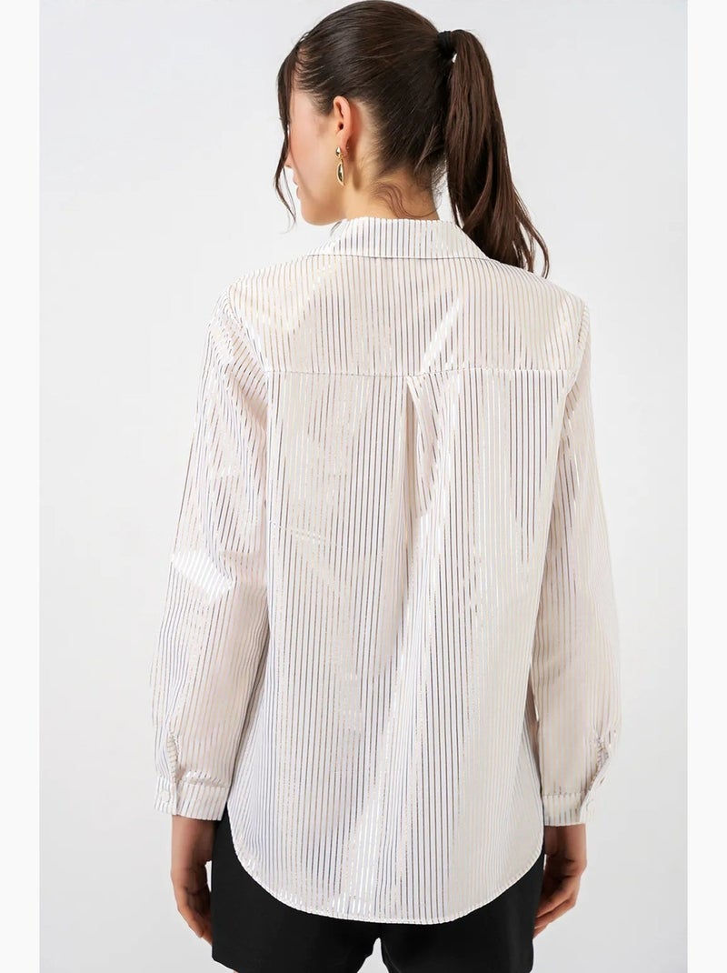 Camisa oversize con estampado abstracto y cierre de botones frontal bdart Crudo - Kiabi