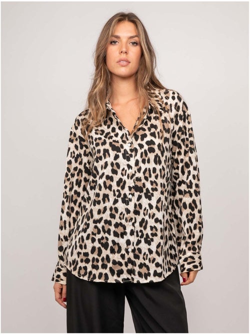 Camisa oversize con estampado de leopardo oressa - Kiabi