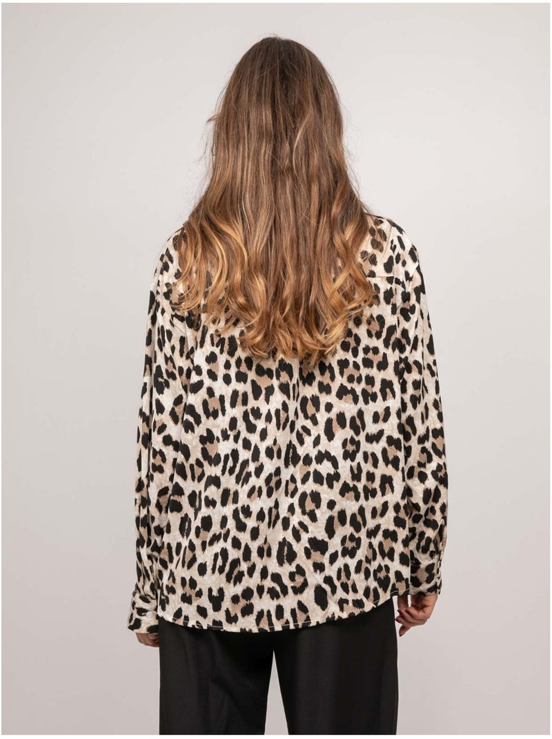 Camisa oversize con estampado de leopardo oressa Marrón - Kiabi
