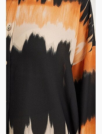 Camisa oversize con estampado naranja y negro de bdart