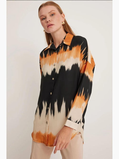 Camisa oversize con estampado naranja y negro de bdart - Kiabi