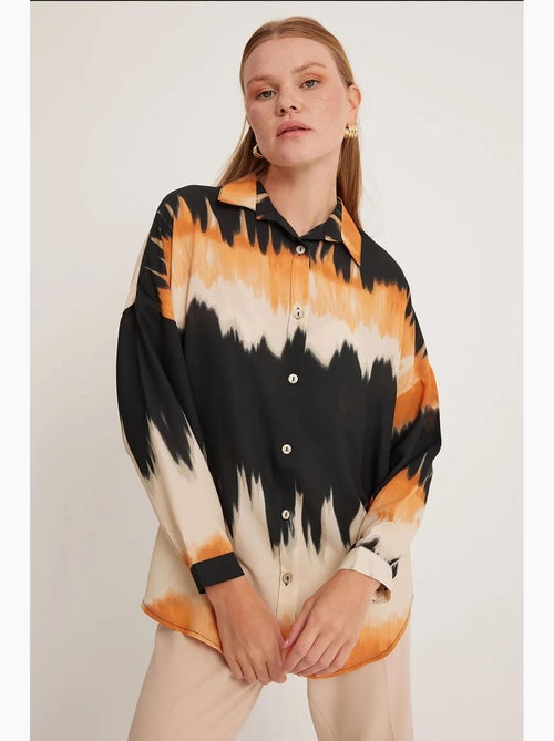 Camisa oversize con estampado naranja y negro de bdart - Kiabi