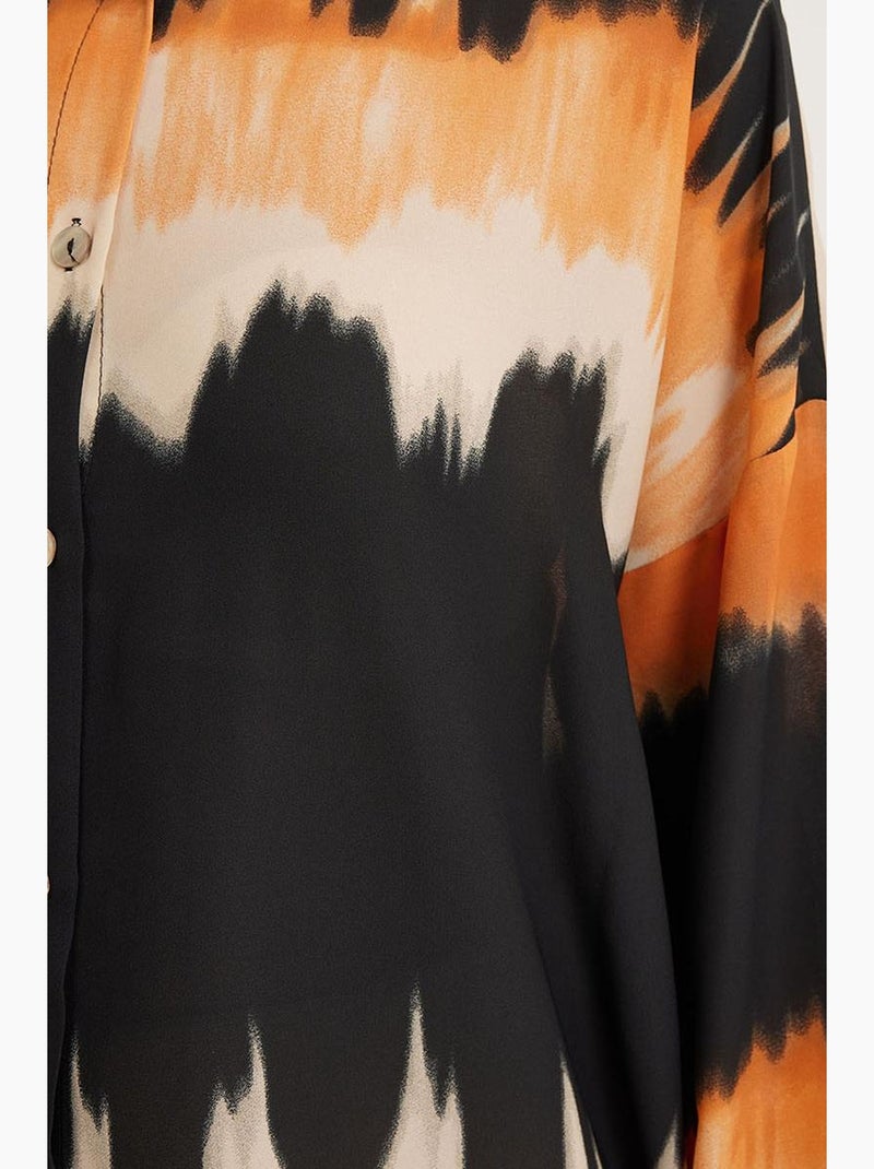 Camisa oversize con estampado naranja y negro de bdart Rojo ladrillo - Kiabi