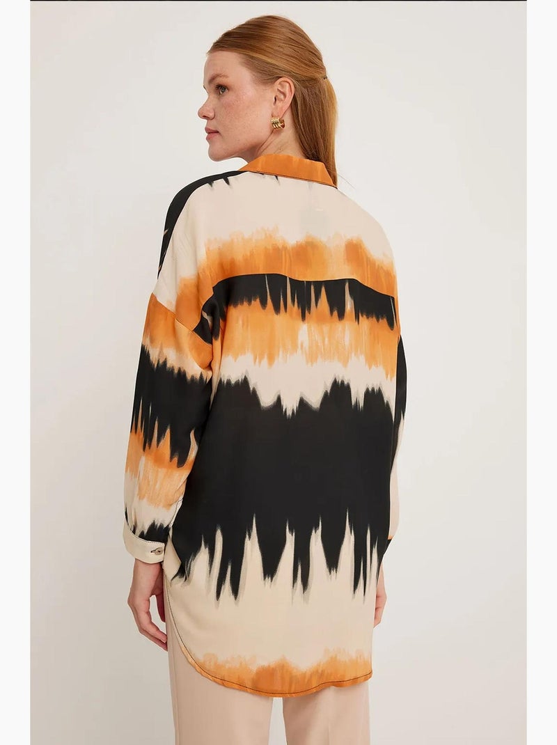 Camisa oversize con estampado naranja y negro de bdart Rojo ladrillo - Kiabi