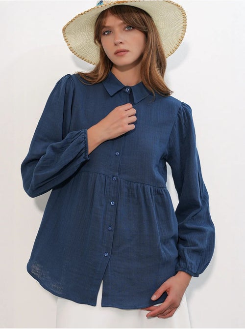 Camisa oversize de algodón de manga larga bdart - Kiabi Camisa oversize de algodón de manga larga bdart - Kiabi