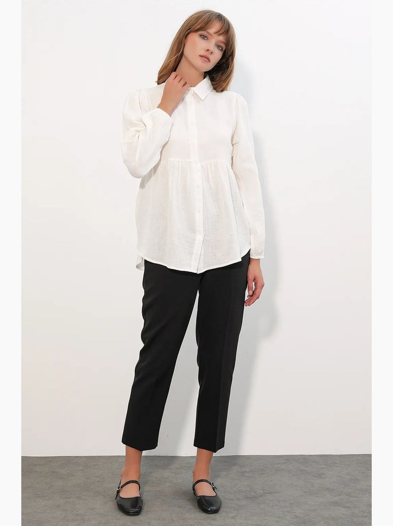 Camisa oversize de algodón de manga larga bdart Blanco roto - Kiabi