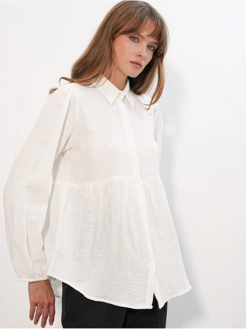 Camisa oversize de algodón de manga larga bdart - Kiabi