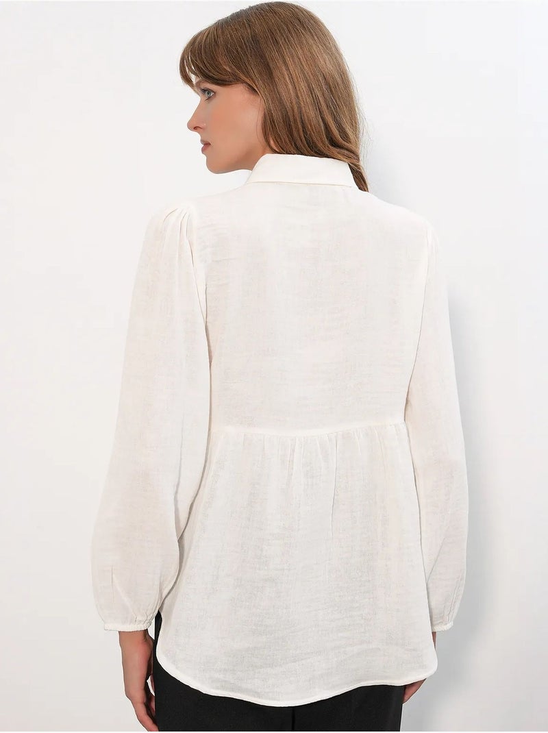 Camisa oversize de algodón de manga larga bdart Blanco roto - Kiabi