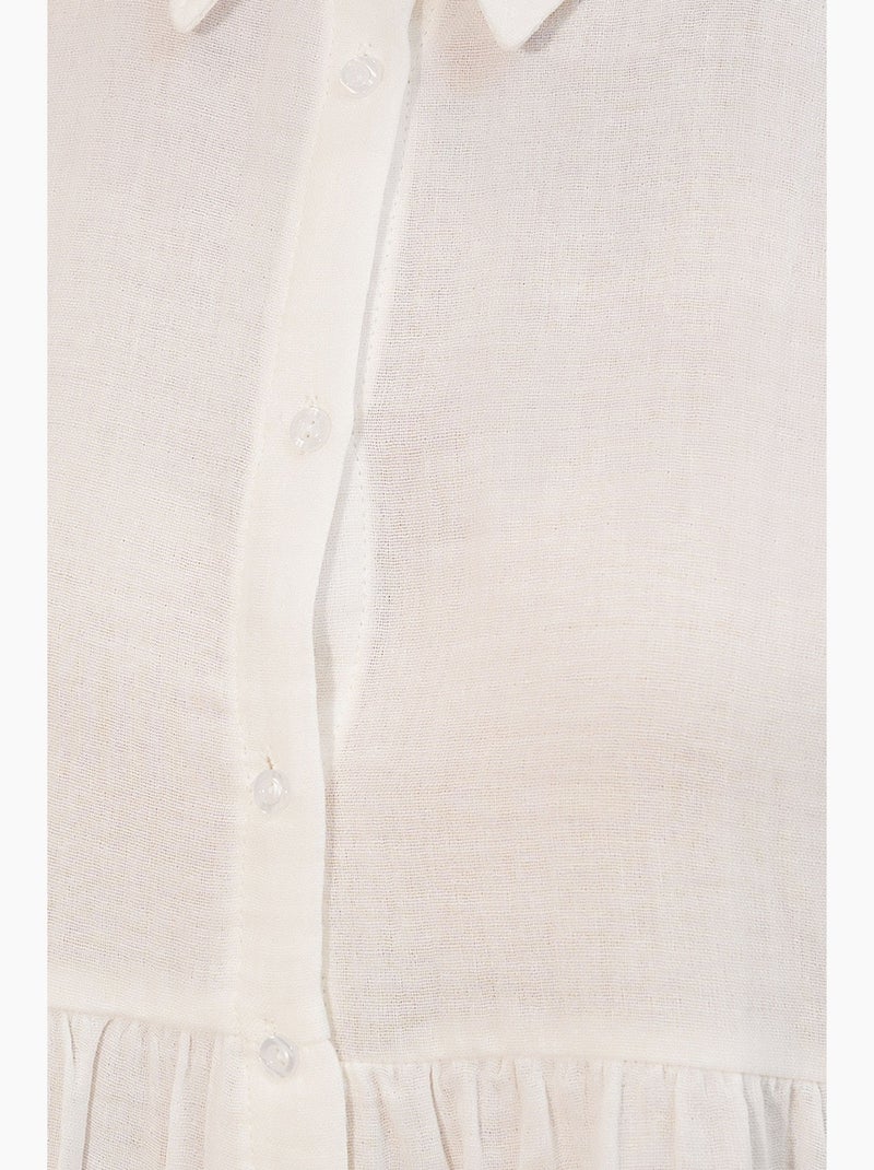 Camisa oversize de algodón de manga larga bdart Blanco roto - Kiabi